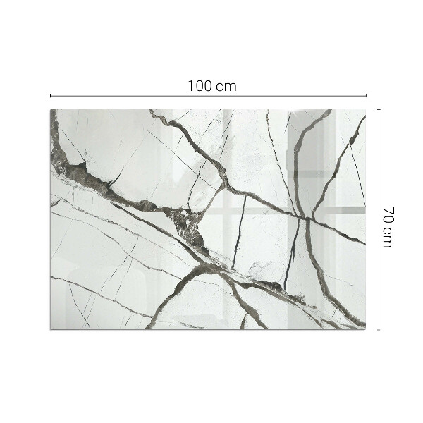 Rectangular glass hearth for wood stove Marble Vein Pattern