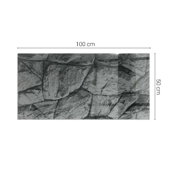 Rectangular glass hearth Natural stone pattern