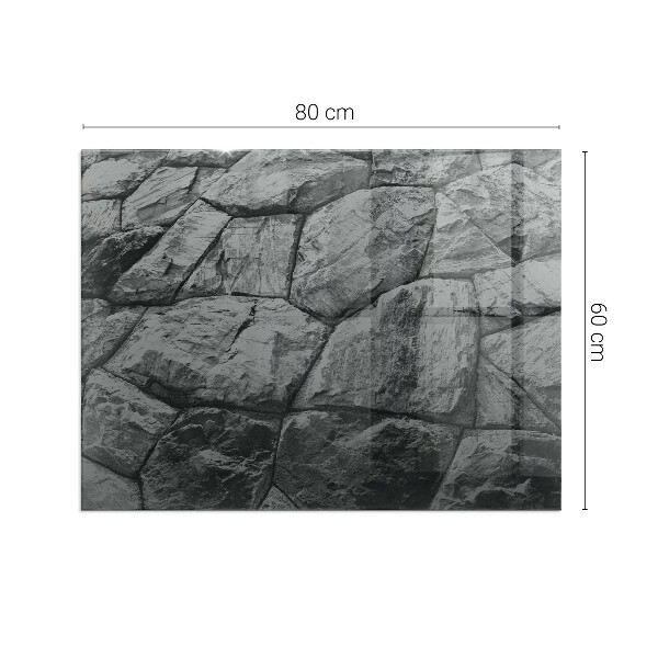 Rectangular glass hearth Natural stone pattern
