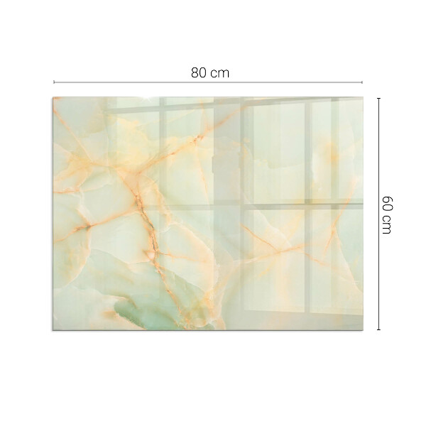 Rectangular glass hearth Abstract marble pattern