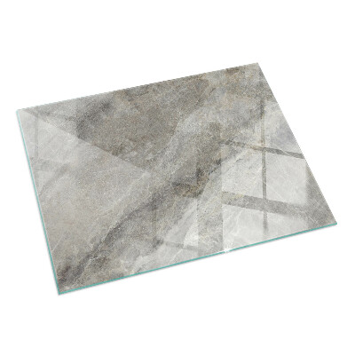 Rectangular glass hearth for log burner Natural stone pattern