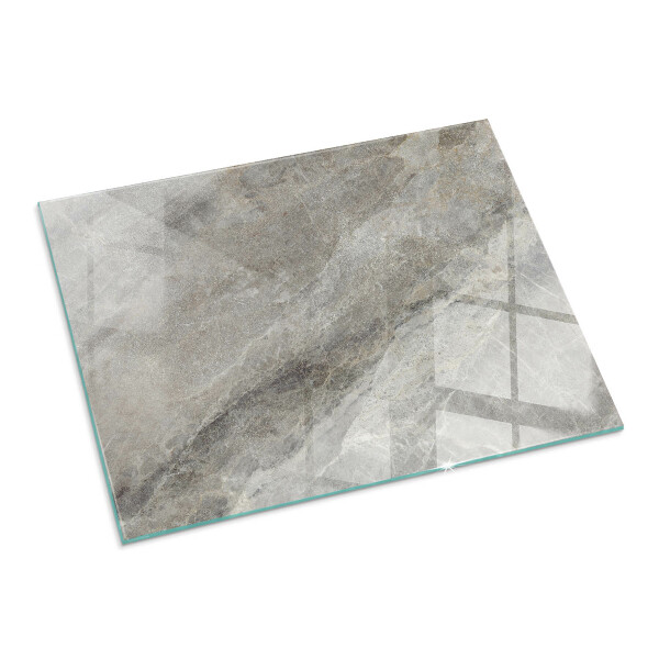 Rectangular glass hearth for log burner Natural stone pattern