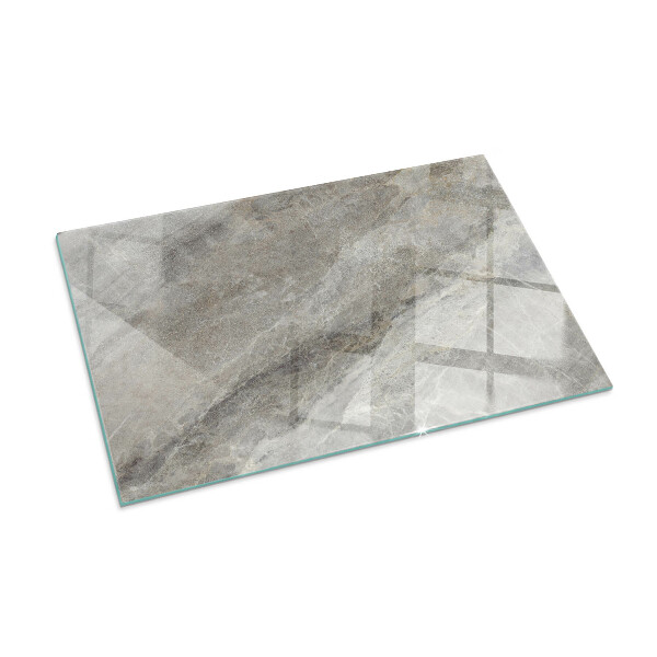 Rectangular glass hearth for log burner Natural stone pattern