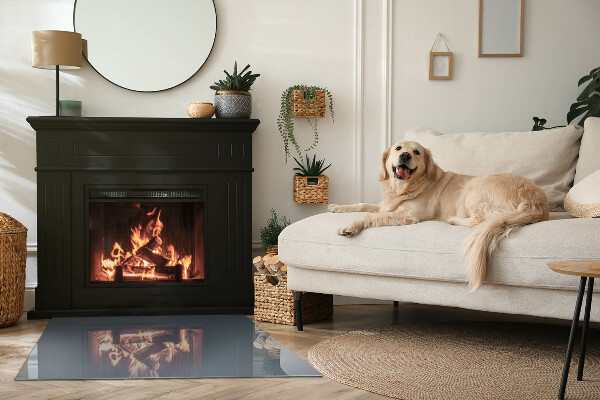 Rectangular glass hearth for wood stove Color Dark Blue