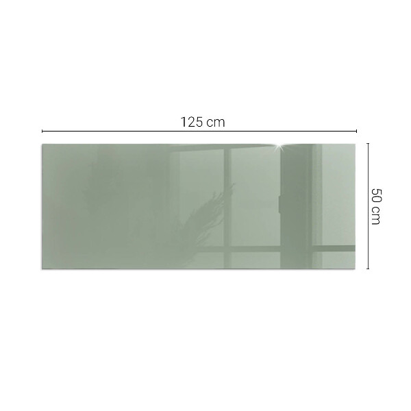 Rectangular glass hearth Gray-green color