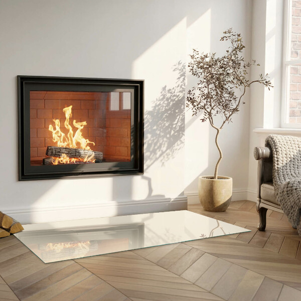 Rectangular glass hearth Color Beige