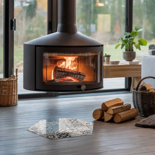 Hexagonal glass hearth pad Decorative tile patterns