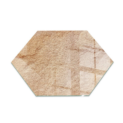 Hexagonal glass hearth for stove Natural stone texture