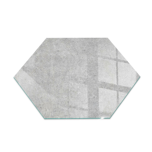 Hexagonal corner glass hearth Raw concrete texture