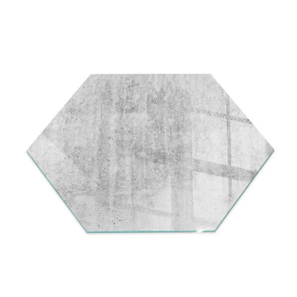 Hexagonal glass hearth pad Raw concrete texture