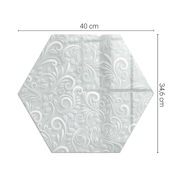 Hexagonal corner glass hearth Elegant plant pattern