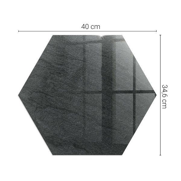 Hexagonal glass hearth for stove Stone surface texture