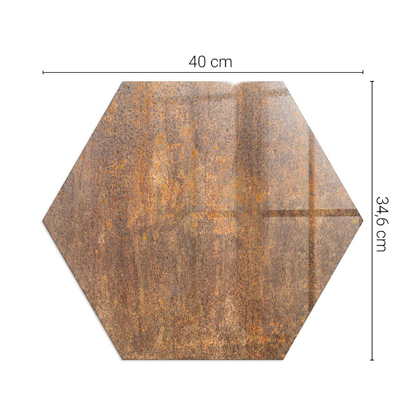 Hexagonal glass hearth pad Rust texture on the background
