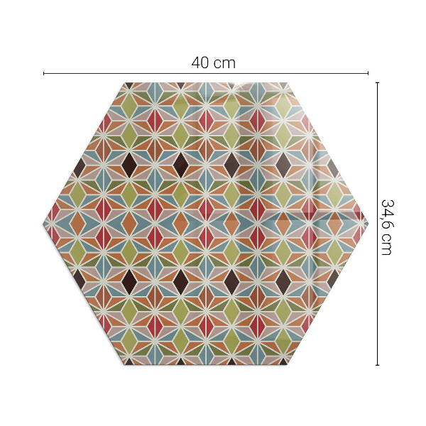 Hexagonal corner glass hearth Polygonal patterns in a grid