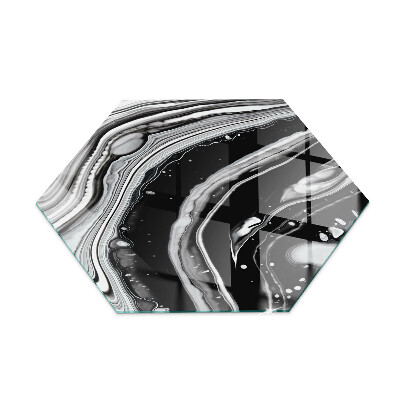 Hexagonal glass hearth pad Abstract waves and lines