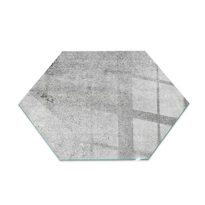 Hexagonal corner glass hearth Raw concrete texture