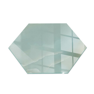 Hexagonal glass hearth pad Delicate marble pattern