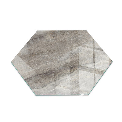 Hexagonal glass hearth pad Natural stone pattern