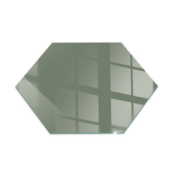 Hexagonal corner glass hearth Olive color