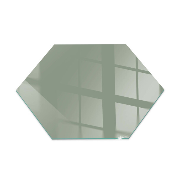 Hexagonal corner glass hearth Gray-green color