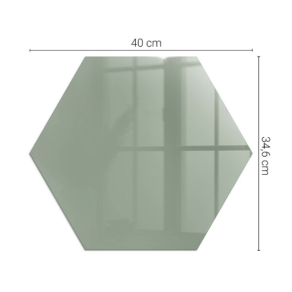 Hexagonal corner glass hearth Gray-green color