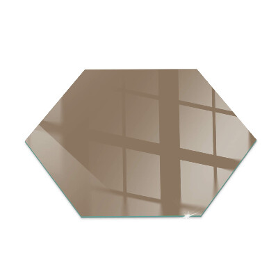 Hexagonal glass hearth for stove Color Brown