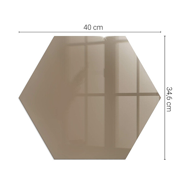 Hexagonal glass hearth for stove Color Brown