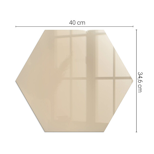 Hexagonal glass hearth for stove Color Beige