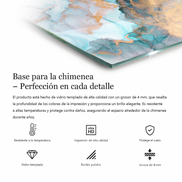 Hexagonal corner glass hearth Color Beige