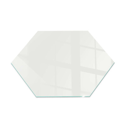 Hexagonal glass hearth for stove Ivory color