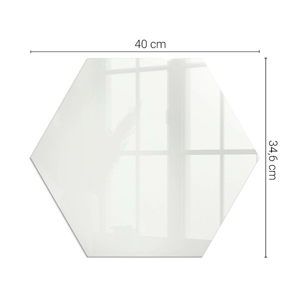 Hexagonal glass hearth for stove Ivory color