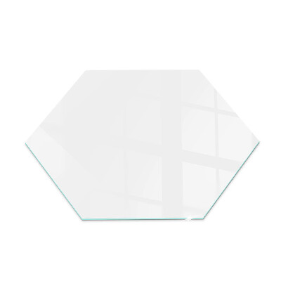 Hexagonal corner glass hearth Color White