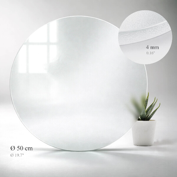 Round translucent glass table top