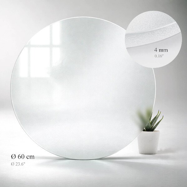 Round translucent glass table top