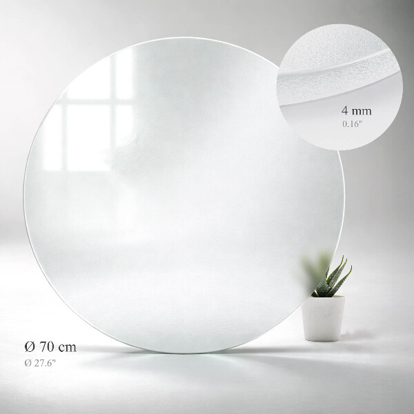 Round translucent glass table top