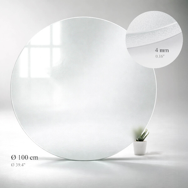 Round translucent glass table top