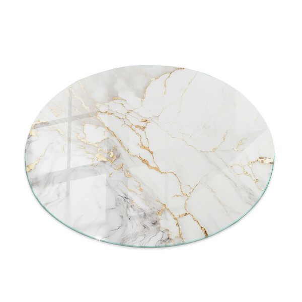 Round glass table top with print Elegant marble pattern