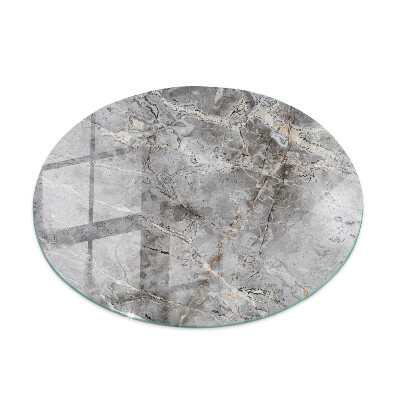 Round glass table top Marble-inspired pattern