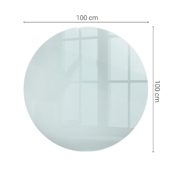 Round glass table top transparent