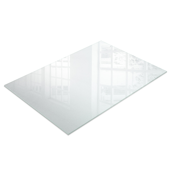 Rectangular glass table with a frosted glass finish