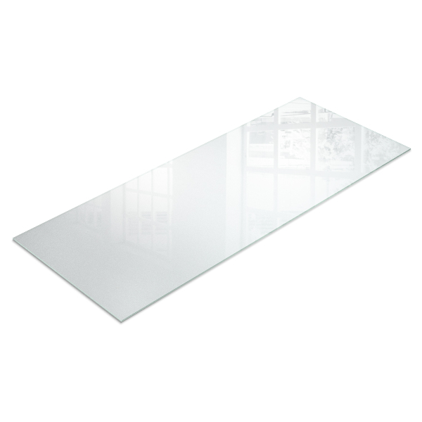 Rectangular glass table with a frosted glass finish