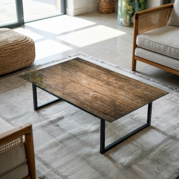 Rectangular glass table top Wood panel pattern