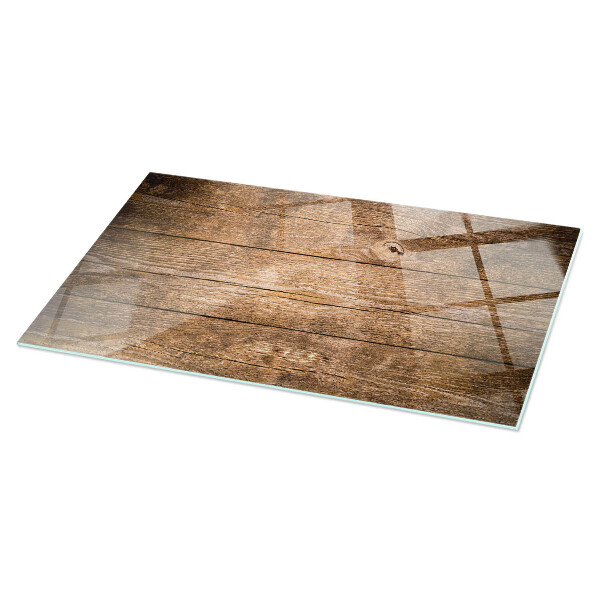 Rectangular glass table top Wood panel pattern