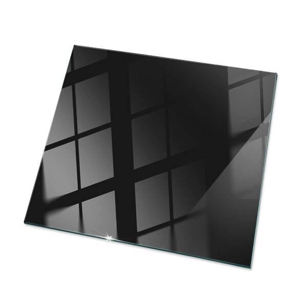 Rectangular glass table top with print Smooth black style