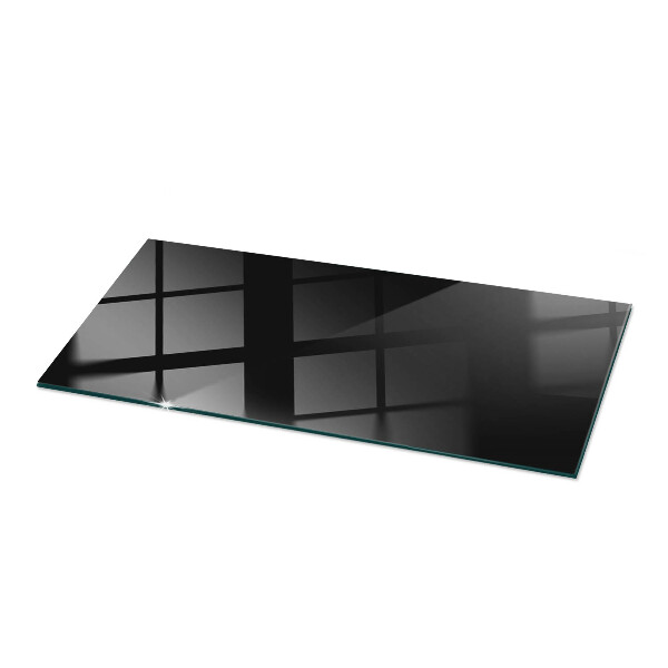 Rectangular glass table top with print Smooth black style