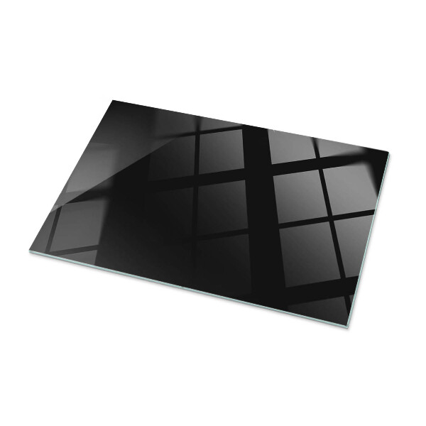 Rectangular glass table top with print Smooth black style