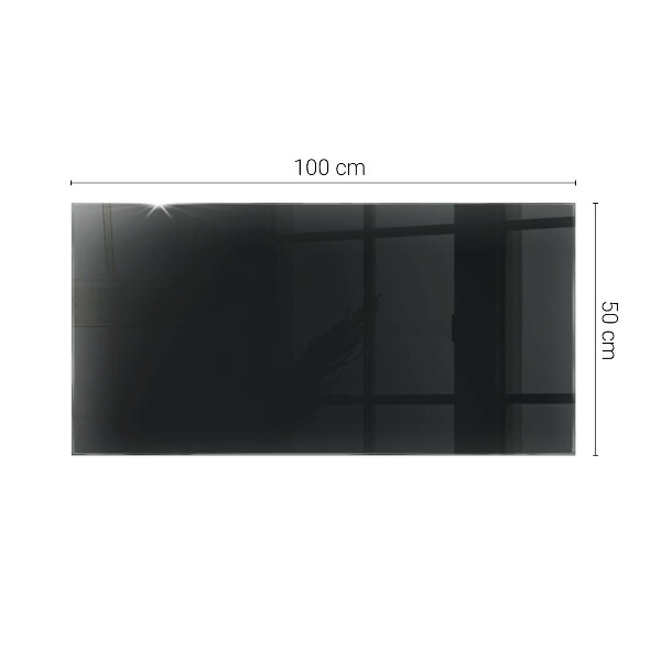 Rectangular glass table top with print Smooth black style