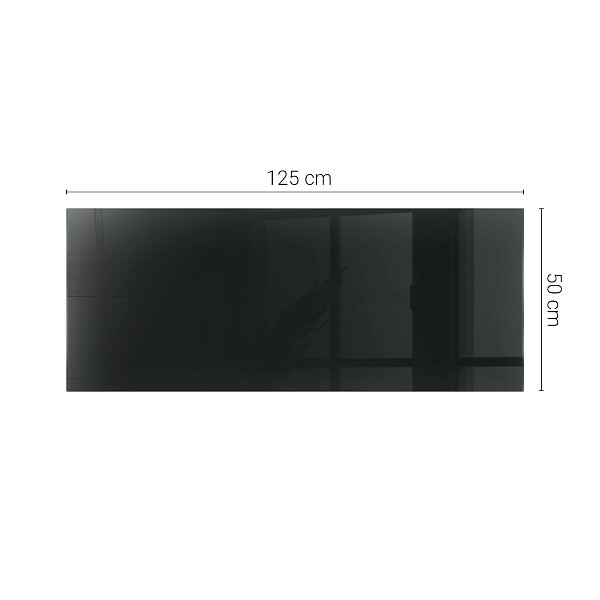 Rectangular glass table top with print Smooth black style
