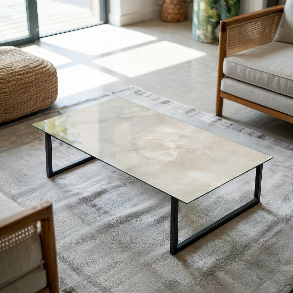 Rectangular glass table top Marble pattern