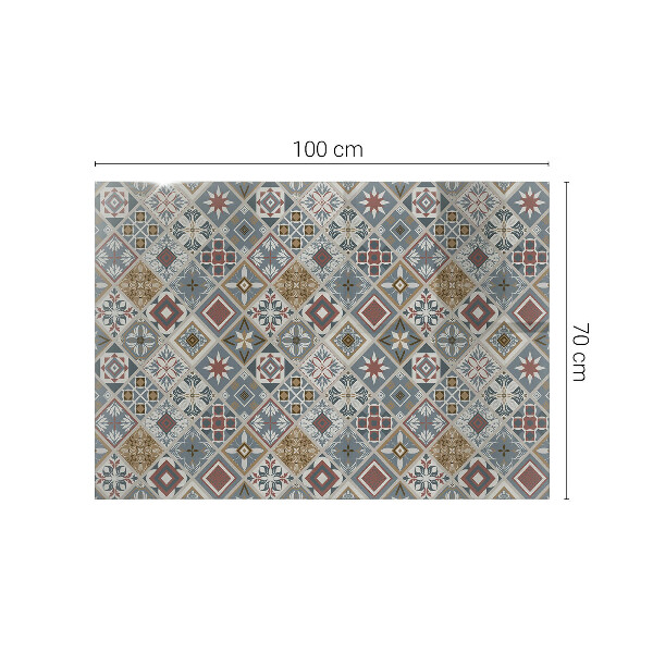 Decorative glass table top with print Mosaic-style ornaments